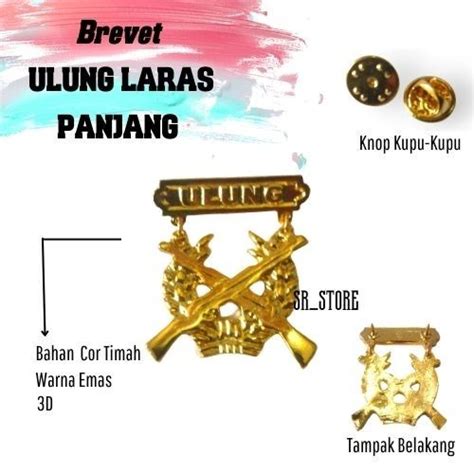 Jual Brevet Brivet Pin Wing Lencana ULUNG PISTOL Logam Kuningan