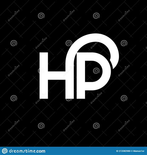 Design Do Logotipo Da Letra Hp Em Fundo Preto Conceito De Logotipo De