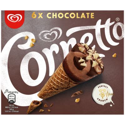 Cornetto 6 Chocolate Ice Cream Cones 540ml : My Supermarket Compare