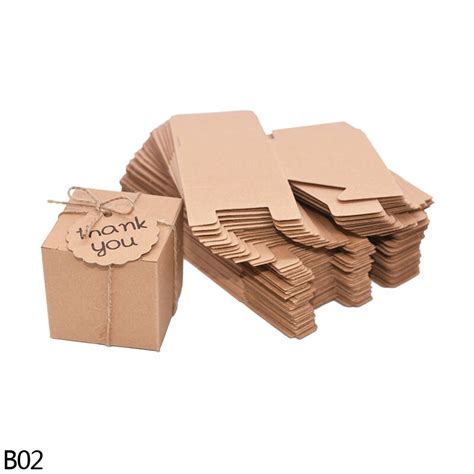 20 Pcs Kraftpapier Box Vierkante Kussen Snoep Doos Grandado