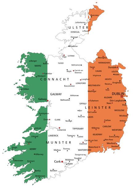 Ireland Flag Map stock vectors - iStock