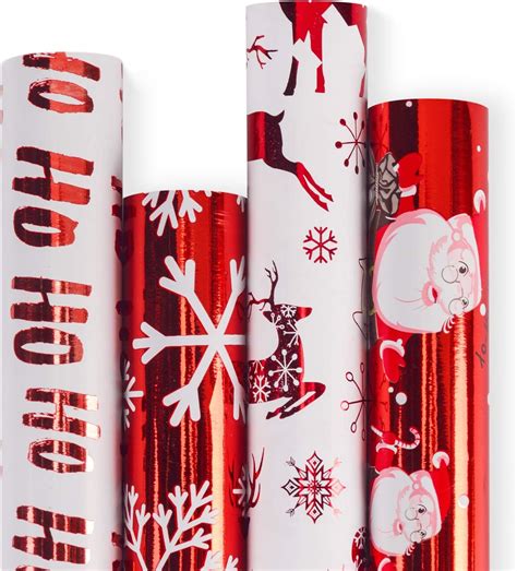 Ruspepa Christmas Gift Wrapping Paper Red And White Paper With A