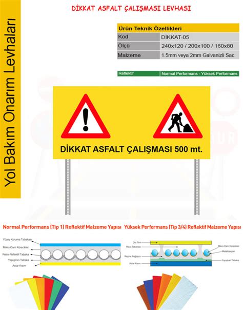 Asfalt Al Mas Dikkat Yol Al Mas Levhas Areti Trafik Tabelas