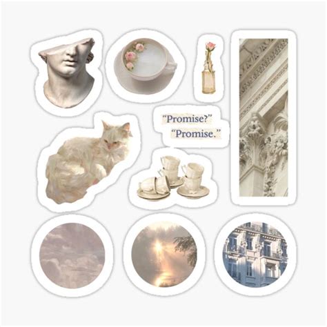 White Academia 10Pack Sticker For Sale By MonCheriShoppe Redbubble