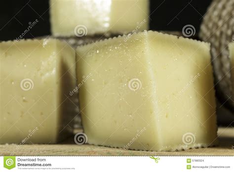 Partes Do Close Up De Queijo De Manchego Curado Foto De Stock Imagem