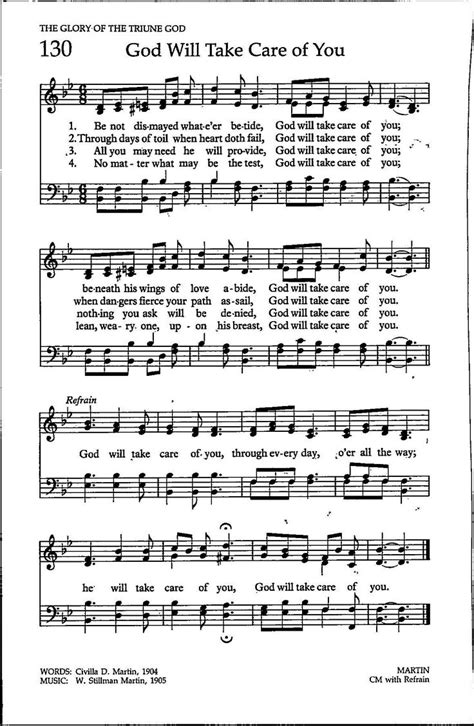 God Will Take Care of You - Digital Hymn Tune Sheet Music Key of B Flat ...