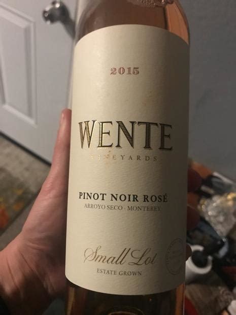 Wente Vineyards Pinot Noir Small Lot Arroyo Seco Usa California