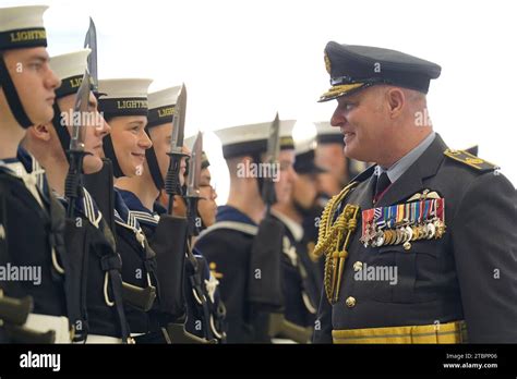 Air Marshall Harvey Smyth Inspects Personnel From 809 Naval Air