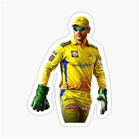 Ms Dhoni Chennai Super Kings Portrait Ipl 2023 Sticker For Sale By Dip Art Redbubble