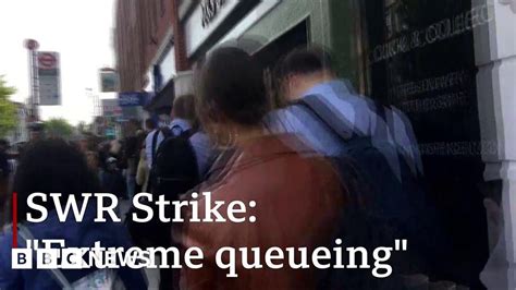 Swr Strike Huge Queues Outside Stations Bbc News