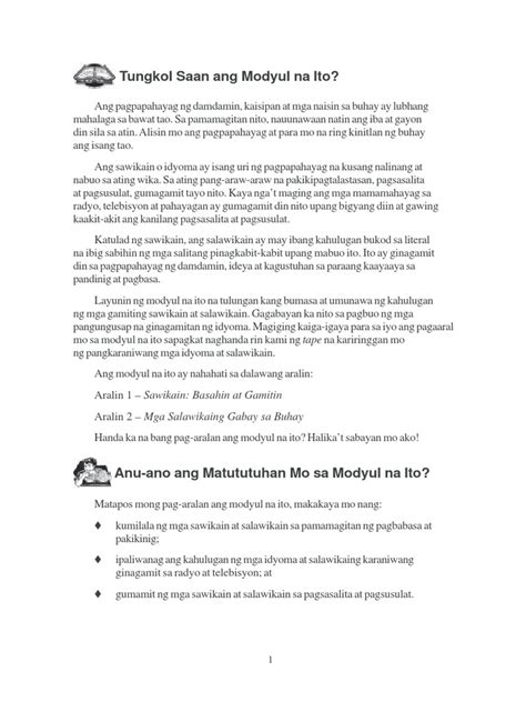 Ang Mga Sawikain At Salawikain Pdf Pdf