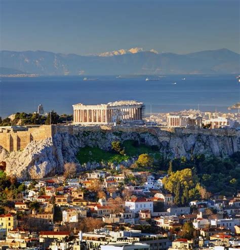 An Aerial View Of The Partheny And Parthenia In Greece