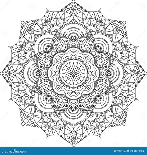 Adult Mandala Coloring Page Relax And Art Stock Vector Illustration