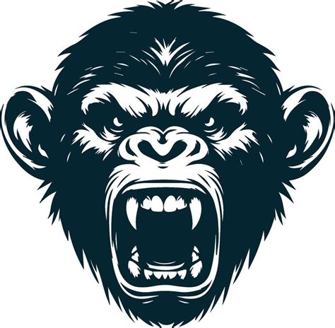 Chimpanzee Silhouette Logo Raging Chimp Art Animal Silhouette Design