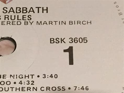 Black Sabbath Mob Rules Warner Bros Records Bsk Greg