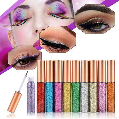 Colori Set Glitter Ombretto Liquido Eyeliner Makeup Capodanno Olly