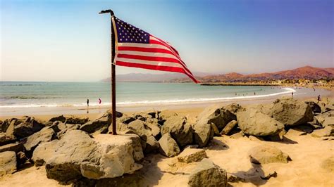 Bendera Amerika Di Pantai California Joss Co Id