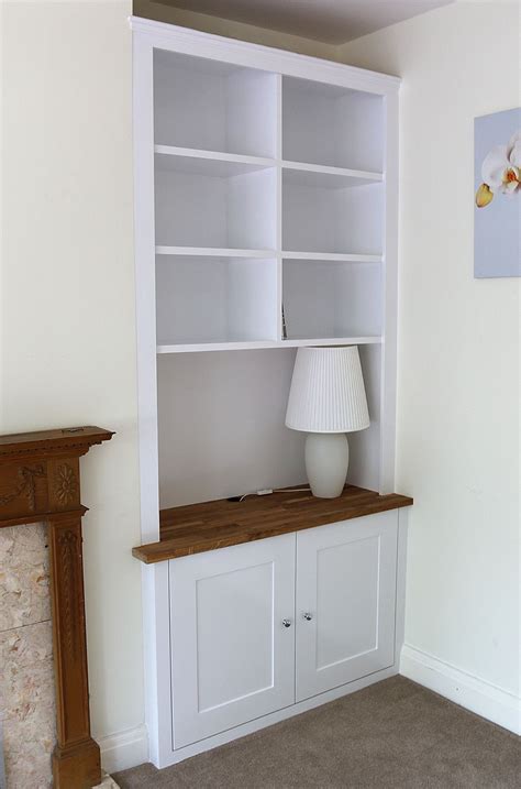 Traditional Alcove Bookcase With Oak Worktop Alcove Ideas Living Room