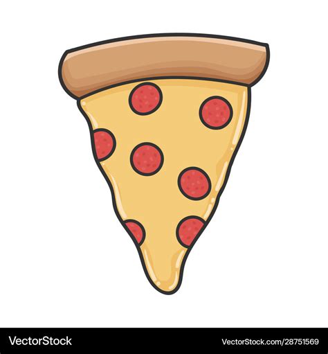 Slice Pepperoni Pizza Design Icon Royalty Free Vector Image