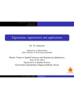 Eigenvalues Eigenvectors And Applications Eigenvalues Eigenvectors