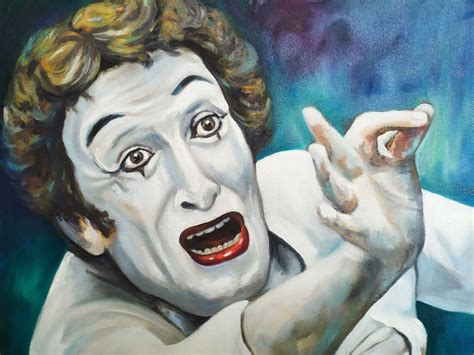 Portrait Marcel Marceau Fine Art Painting Peinture à Lhuile Etsy France