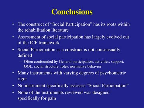 Ppt Social Participation Outcomes Measures Powerpoint Presentation Free Download Id 1964038