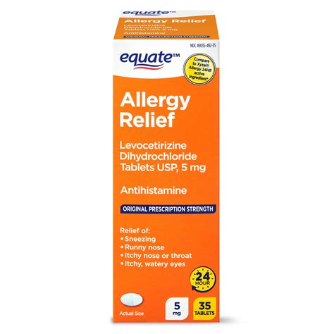 Equate Cetirizine Allergy Relief Tablets 5 Mg 35 Count