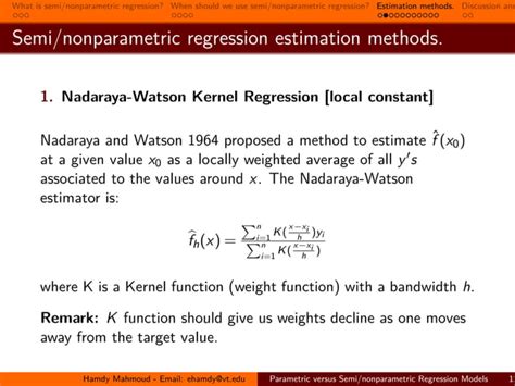 Parametric Versus Semi Nonparametric Parametric Regression Models Ppt