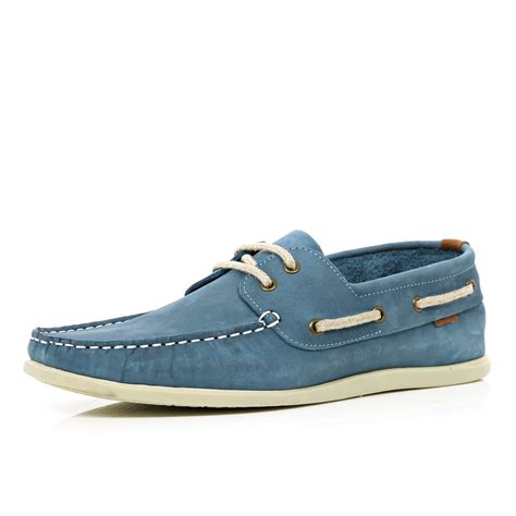 River Island Light Blue Boat Shoes in Blue for Men | Lyst