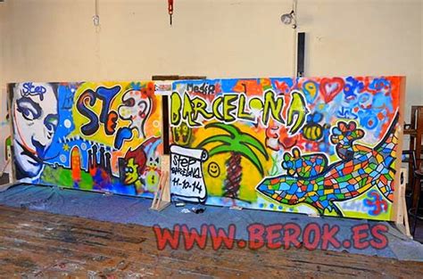 Berok Graffiti Mural Profesional En Barcelona Graffiti Team Building