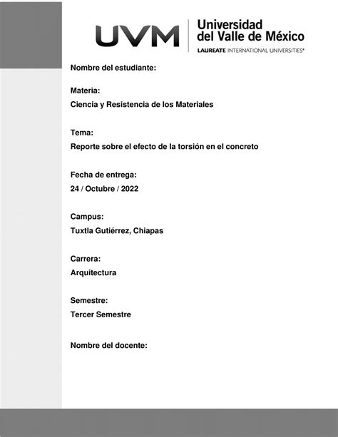 A Abcd Reporte Sobre El Efecto De La Torsi N En El Concreto