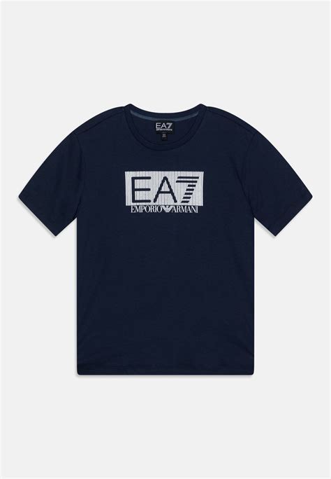 Ea7 Emporio Armani Visibility Unisex T Shirt Print Blu Navy