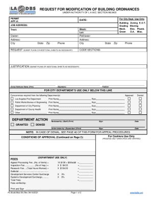 Fillable Online Fillable Online Ladbs Request For Modification Of