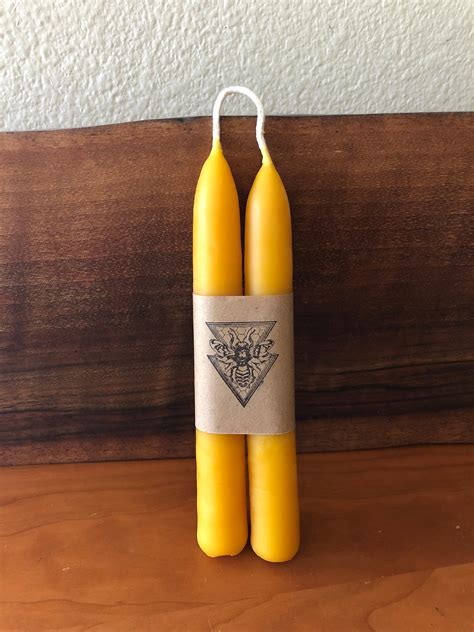 Beeswax Taper Candles 100 Pure Beeswax Hand Dipped 2 Etsy Canada