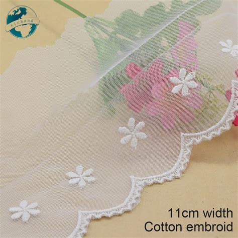 5yards 11cm Greige Cotton Embroidery Lace French Lace Ribbon Fabric