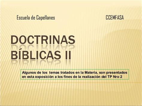 Doctrinas Biblicas Ii Para Tp Dist