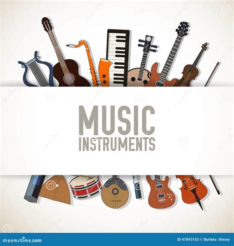 Flat Music Instruments Background Concept. Vector Stock Photo - Image ...