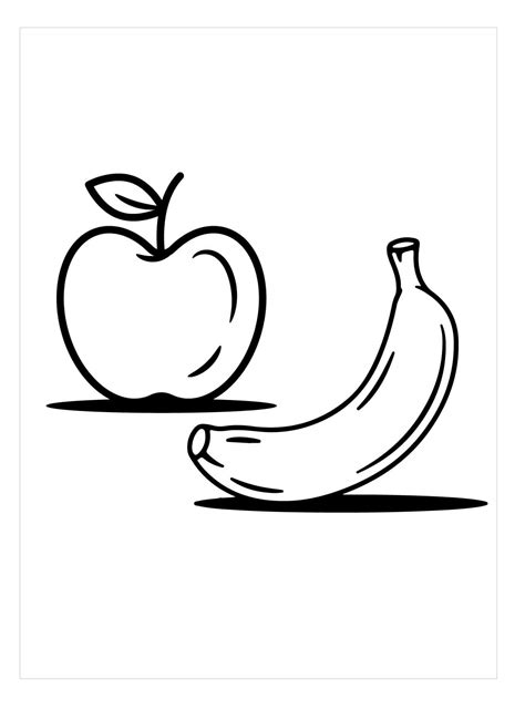 Manzana y Plátano para colorear imprimir e dibujar ColoringOnly