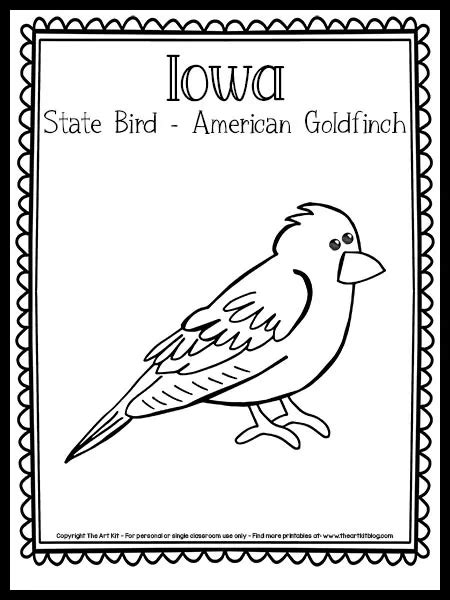 Iowa State Bird Coloring Page (American Goldfinch!) {FREE Printable ...