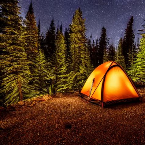 Campire In The Woods At Night In The Canadian Rockys Stable