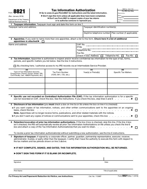 Irs Form 8821 Fill Out Sign Online And Download Fillable Pdf