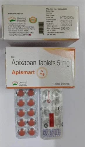 Tab Apismart 5mg Apixaban Tab 5mg At Rs 450stripe Apixaban