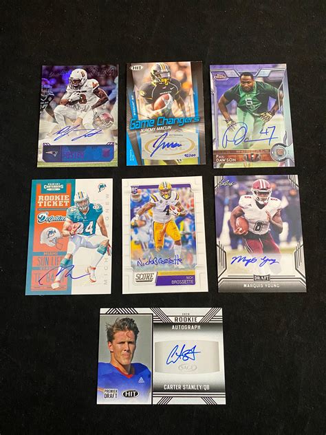 Lot - (7) Modern NFL Rookie Autograph Football Cards