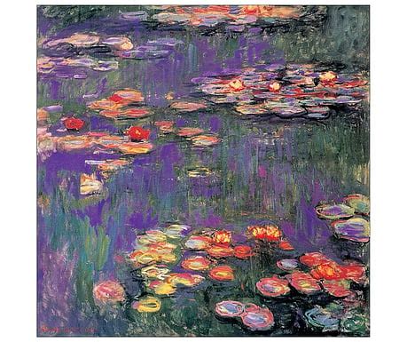 Картина White Purple Water Lilies 100x100 см - Vivre