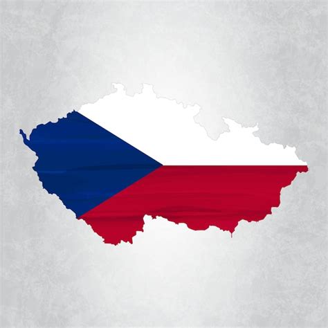 Premium Vector Czech Republic Map With Flag