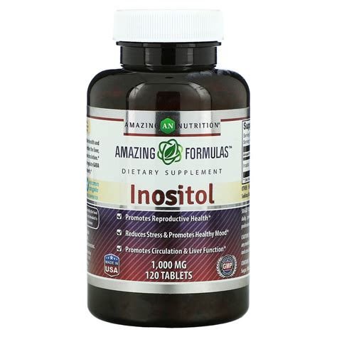 Amazing Nutrition Inositol 1 000 Mg 120 Tablets