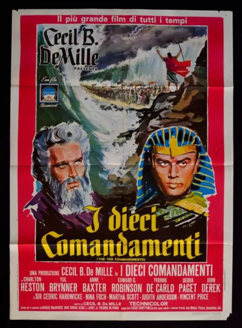 Manifesto Les Dix Commandements Charlton Heston Yul Brinner De Mille