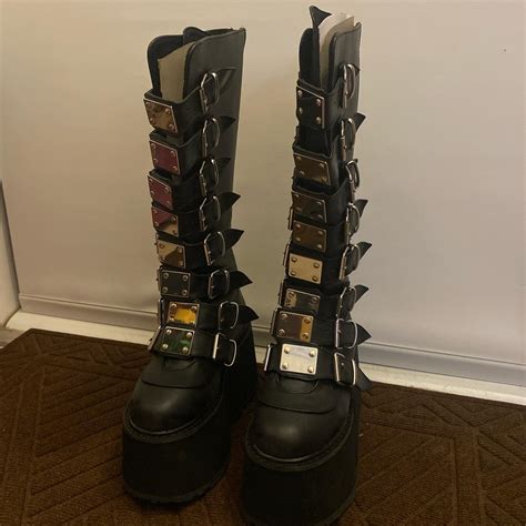 Demonia Damned 318 Black Vegan Leather Boots Depop