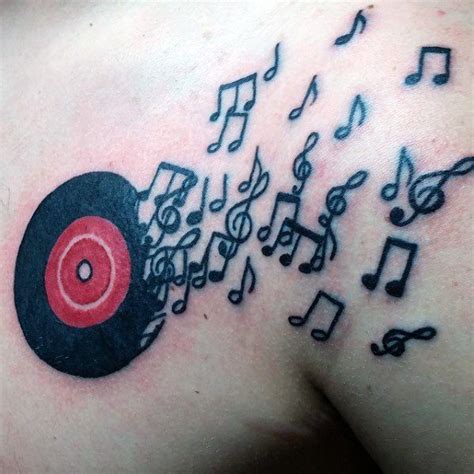 50 Vinyl Record Tattoo Designs For Men Long Playing Ink Ideas Music