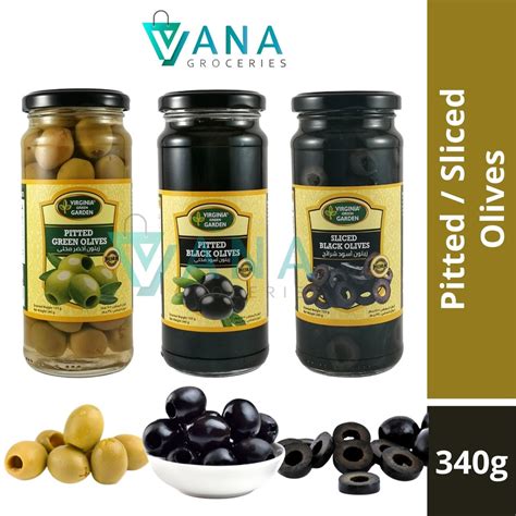 Virginia Green Garden Pitted Olives Green Black Sliced G Buah